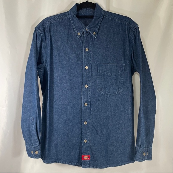 Dickies Blue Denim Button Down Shirt - Picture 1 of 14